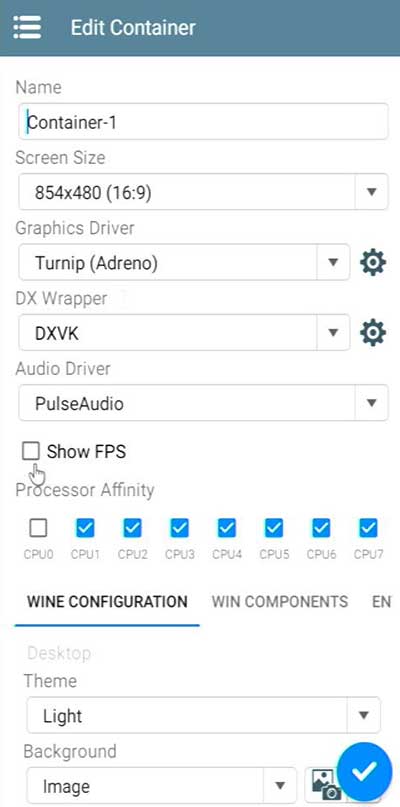 GTA V - Winlator Cotainer settings